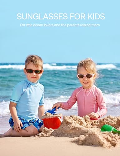 Image of SOJOS Ocean Collection Retro Oval Polarized Sunglasses Kids SUNLIGHT S | Recycled plastic build, UV400 lenses, lightweight for kids