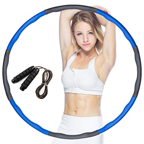 dowowdo Hula Hoop Fitness removível para crianças, adultos, Hula Fitness Hoops exercício desmontável com comba