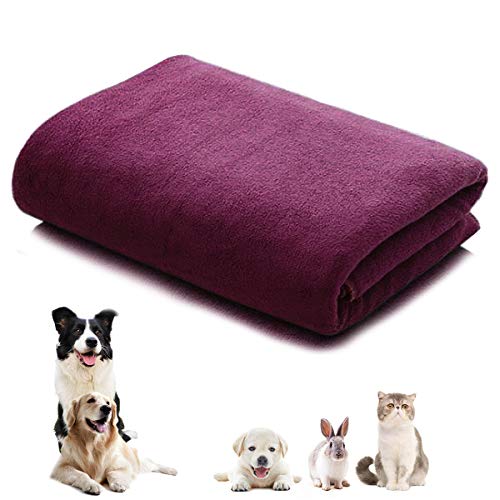 CattleyaHQ 160 * 60 cm 1 Stück Hundetücher, Weiche Saugfähige Mikrofaser Schnell Trocken Handtücher, Große Trockentücher für Hund, Katze, Haustier(Weinrot)