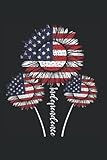 Notizbuch: Sonnenblume Unabhängigkeit 4. Juli Amerikanische Flagge DIN A5 120 Seiten für Notizen Zeichnungen Formeln | Organizer Schreibheft Planer Tagebuch