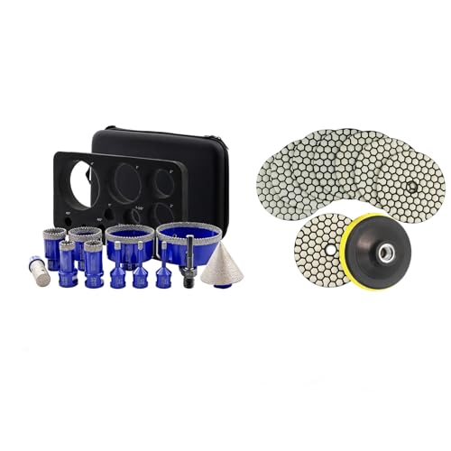Kit de brocas coronas diamantadas para porcelana y mármol miniatura 1