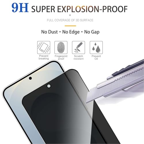 Image of Casecandy - [Pack 2 Privacy Tempered Glass Screen Protector for Samsung S24 Plus /Samsung S25 Plus | Privacy Tempered Glass Guard Samsung S24+ /S25+ - HD /Fingerprint Working