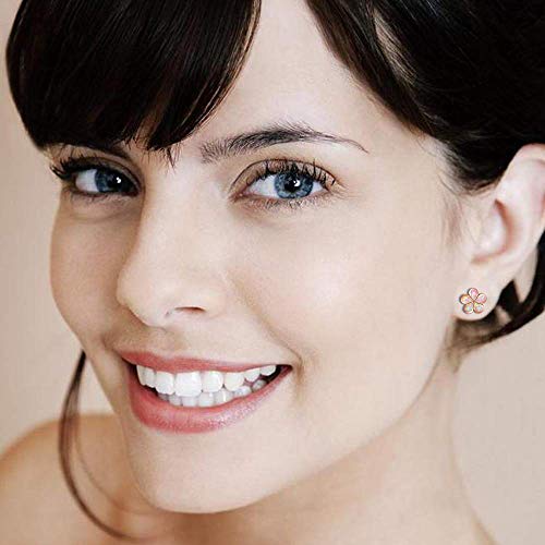 Cinily OH4711 Hypoallergenic Flower Stud Earrings, Pink Opal Stud Earrings 14K Rose Gold Plated Flower Jewelry thumb #1