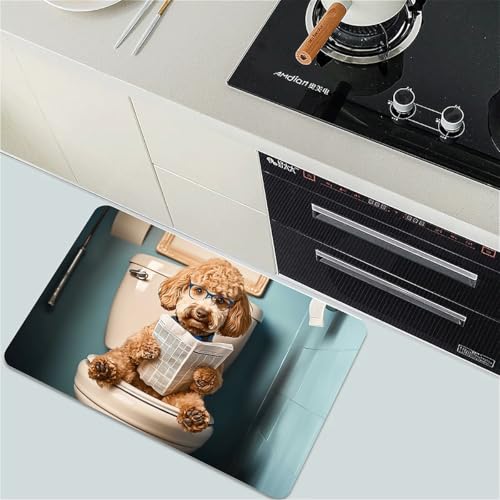 Alfombrilla de baño de perro dorado ideal para duchas familiares decorativas 4