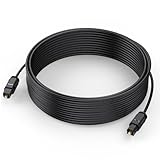 Optical Audio Cable 25 feet, Digital Audio Optical Cable Ultra-Thin Cord, Toslink SPDIF Fiber Optic Cable Compatible with TV Sound Bar Home Theater PS4 Xbox Samsung Vizio