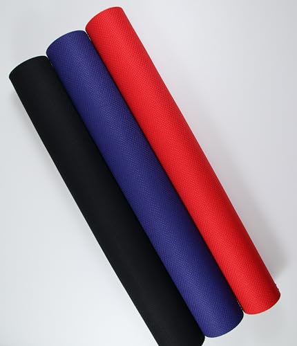 Image of KCS 3 pc of 15 inch x 18 inch(38cmx45cm) Counted Cross Stitch Cotton Aida Cloth Needlework Rolled Fabric Box,14CT,Red+Royal Blue+Black