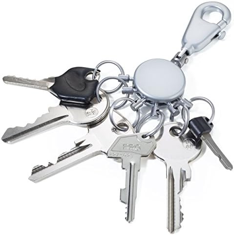 double pack: TROIKA PATENT – -TB-KYR60/MC – Keyring – incl. Carabiner – 6 exchangeable rings – metal/brass– matt – chrome plated – silver – TROIKA-original