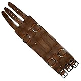 Hot Leathers Unisex-Adult 2.5' 3-Strap Brown Leather Watch Band (Brown, 3')