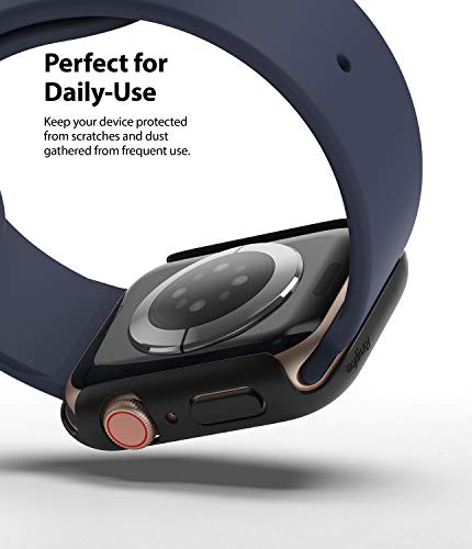 Image of Ringke Slim Case Compatible with Apple Watch Series 6 /5 / 4 / SE 44mm (2 Pack) - Clear & Matte Black