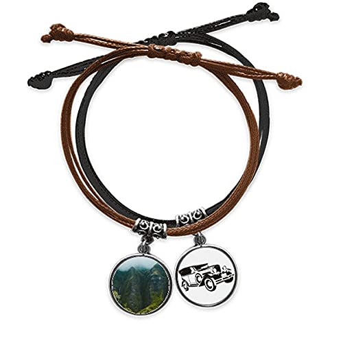Bracelet cuir la vallée de la falaise, bijou fait main style jungle