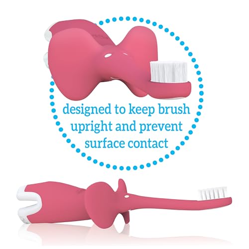 Dr. Brown's Infant-to-Toddler Toothbrush and Toothpaste Set, Pink Elephant - image 9