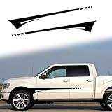 ramuel Car Sports Racing Body Side Stripe Graphic Stickers and Decals Vinyl DIY Modified Stripe Decals Car Door Vinyl Stickers for Cars Truck Off-Road Pickup Universal (Black 2pc)