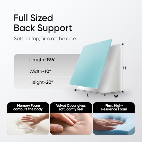 Image of Frido Wedge Plus Cushion for Sleeping & Acid Reflux Relief | Memory Foam Pillow | High Resillience Foam | Orthopedic Wedge Cushion for Leg Elevator | Pregnancy | GERD | Light Caramel- Pack of 1