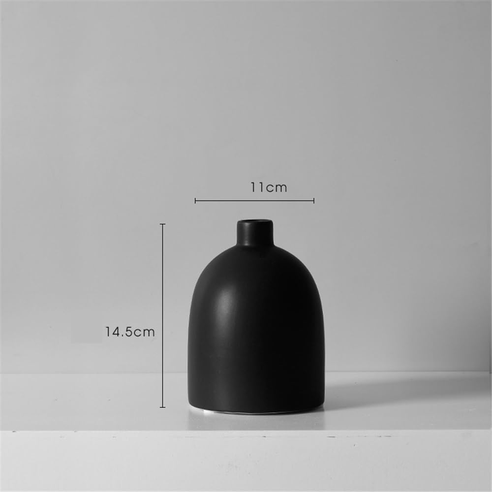 Wazon Małe ceramiczne czarne suszone kwiaty/hydroponiczny wazon dekoracja stołu w salonie
