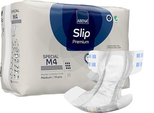 Image of Abena Classic Design Adult Diapers, Slip Special Premium Incontinence Briefs, Heavy Absorbency, Level 4, Medium, 56 Count