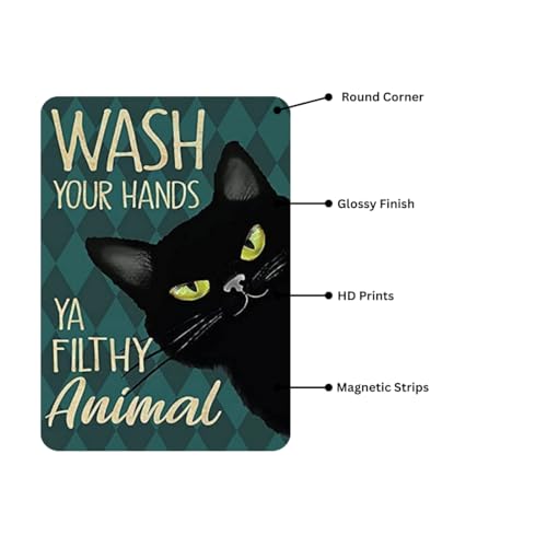 Image of Zesta Bathroom Decor Items Washroom Decor Tin Sign | Aesthetic Posters Wall Poster for Bedroom | Magnetic Cafe Decoration Items / Restaurant Decorations Items | Quirky Home Decor Bar Accent (Bathroom (6))