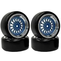 KINGCOO - Ruedas de plástico y neumáticos (4 unidades, 63 mm, RC, 63 mm, para 1/10 RC on Road Racing Drift Car para Tamiya Kyosho HPI HSP (negro, desplazamiento: 6 mm KINGCOO - Ruedas de plástico y neumáticos (4 unidades, 63 mm, RC, 63 mm, para 1/10 RC on Road Racing Drift Car para Tamiya Kyosho HPI HSP (negro, desplazamiento: 6 mm