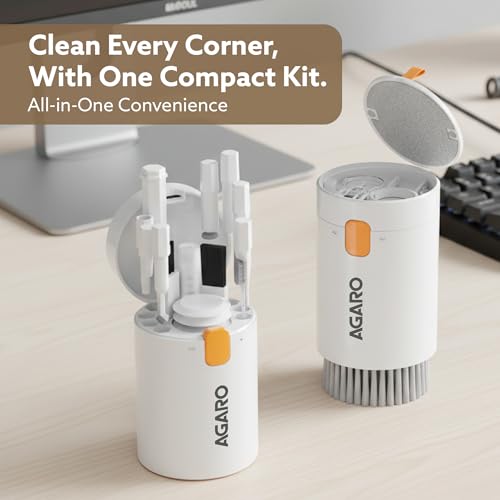Image of AGARO 20-in-1 Multifunctional Cleaning Kit for Mobile, Laptop, DSLR Camera, PC, Tablet, Keyboard, Monitors, AirPods, Earphones, with Key Puller & Spray Bottle, Microfiber Screen Cleaner, CK1417