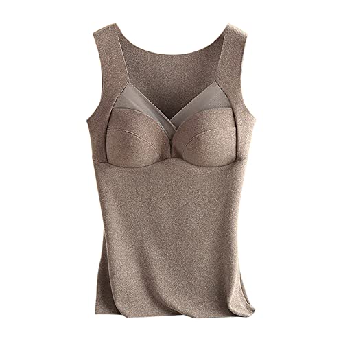 【I Migliori Canotte A Strati Invernali】 --- Questo Top Foderato In Pile Termico Senza Maniche Con Scollo A V Sexy E Design Patchwork In Pizzo, Spallacci Larghi E Design Slim Fit, Ti Dà Una Forma Liscia. Questa Canotta Termica Invernale Da Donna Foderata In Pile Ti Consente Di Dire Addio Al Gonfiore Nel Freddo Inverno. Si Muovono Con Il Tuo Corpo Consentendo Di Movimento E Piena Mobilità, Adatti Per Lavoro Al Chiuso O All'aperto, Viaggi, Campeggio, Abbigliamento Da Sci, Come Pigiama Da Donna E