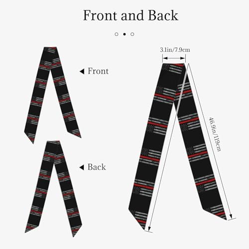 Firefighter Axe Red Line Flag Print Bandanas Scarf For Women Lightweight And Fashion Neck Head Scarves2