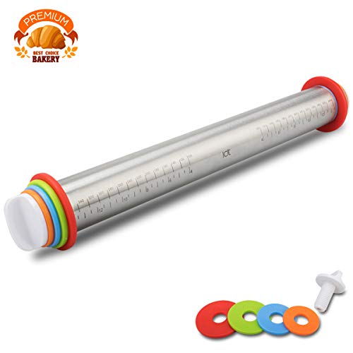 Buy Rolling Pin, Adjustable Rolling Pins for Baking with 8 Adjustable