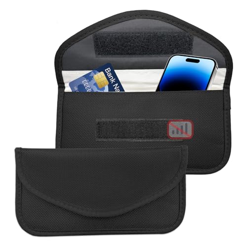 HABNVUON 2PCS Faraday Bags for Phone and Car Keys, Faraday Pouch, Keyless Entry RFlD Signal Blocking Bag, Anti-Theft Shielding Case Blocker for Cell Phone Privacy Card Protection (Black)