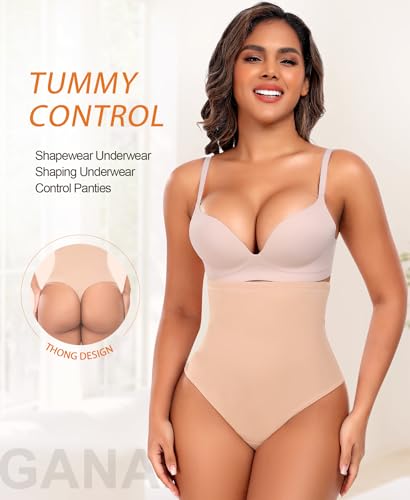 Ganado Tummy Control Thong Shapewear for Women High Waisted Shaping Underwear Thong Panties Body Shaper Panty Girdle2