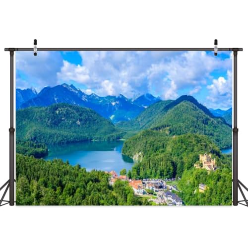 5x7FT Alpsee Schwansee Neuschwanstein hohenschwangau Castle Lake Fuessen Backdrop Background