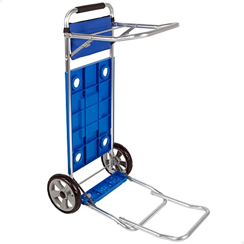 AKTIVE Carro de Playa Plegable Convertible en Mesa 2 en 1, Medidas 50x78.5x105 cm, Peso máximo 30 kg, Portatodo Multiuso para la Playa, Camping, Eventos, Fácil de Guardar y Transportar (62284)