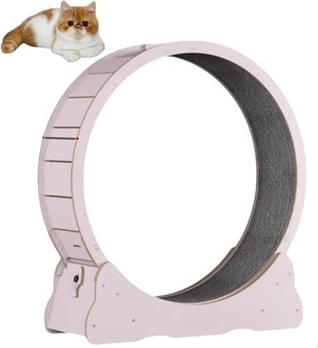 Rutexcキャットホイール 静音ランニングマシン 猫用運動トレーニングホイール 室内自走式爪とぎ 低騒音TPEローラー ロック機能付き 組立簡単 猫の健康運動おもちゃ
