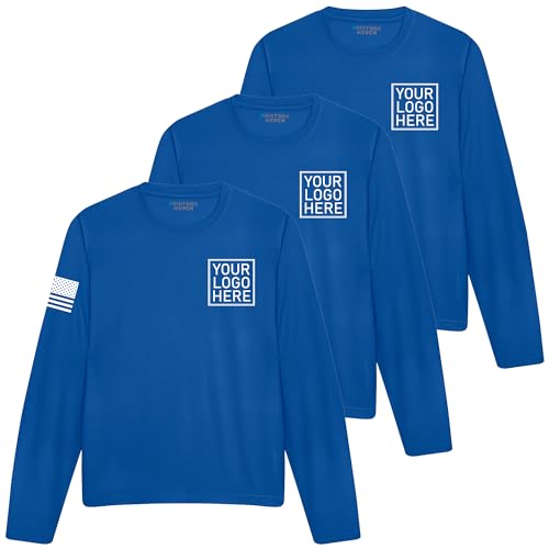 3 Pack Hi Viz Long Sleeve Shirts for Men, Custom Shirt, Moisture Wicking Dry UV Sun Protection Workwear Black4