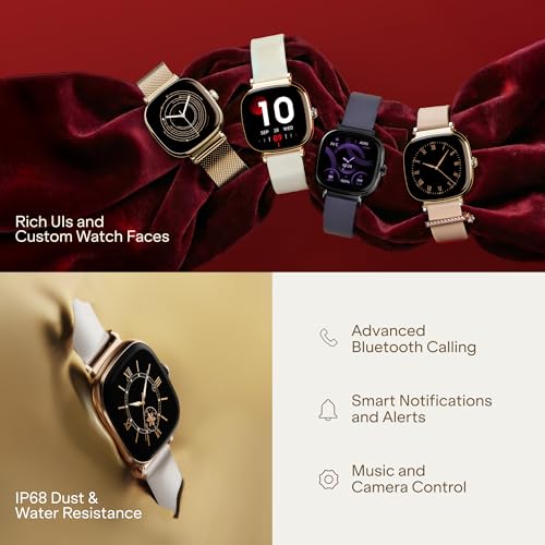Image of boAt Chrome Ivory Smart Watch for Women, co-Designed with GIVA, 1.7 inch AMOLED Display, 1000 nits Brightness, Premium Metallic Build, Female Wellness Tracker smartwatch for Women (Pearl Glow)