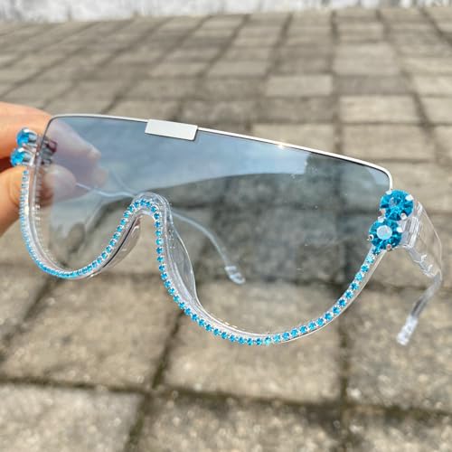 Image of Oversized Sunglasses Women Men Luxury Big Frame Mask Glasses Goggle Flat Top Clear Eye Protection Glasses Shade UV400