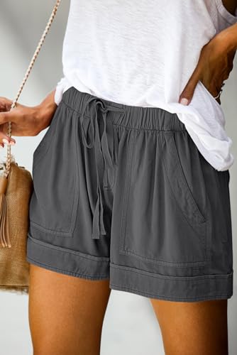 Image of KISSMODA Womens Summer Shorts Leopard /Camo /Solid /Floral Print Elastic Waist Pocketed Casual Pants
