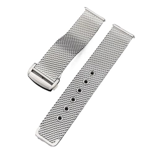 [] 20mm 22mm ~l[[ EHb`oh IK 007 Ή V[}X^[ 300 uXbg bV XeXX`[ Xgbv ܂肽݃obN(Silver,20mm)