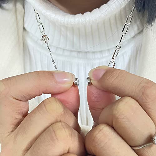 Extensor de collar de plata de ley para solucionar cadenas cortas y cierres difíciles 6
