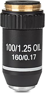 Biological Microscope 100X Oil High Power Objective Lens 195 Achromatic Microscope Accessories RMS 20.2mm Standard Thread for Biological Microscope