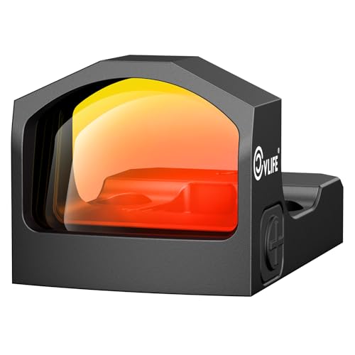 CVLIFE WolfCloak Motion Awake Red Dot Sight for RMR Footprint, 2 MOA Reflex Sight for Full-Sized Pistols, 1500G Shockproof Optics Scope with 0.33″ Low Profile, Adapter for Glock MOS and 21mm Picatinny