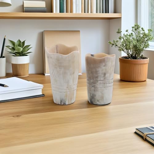 Tazas de cuerno vikingo artesanales en pack de 2 unidades con capacidades de 350ml y 200ml 6