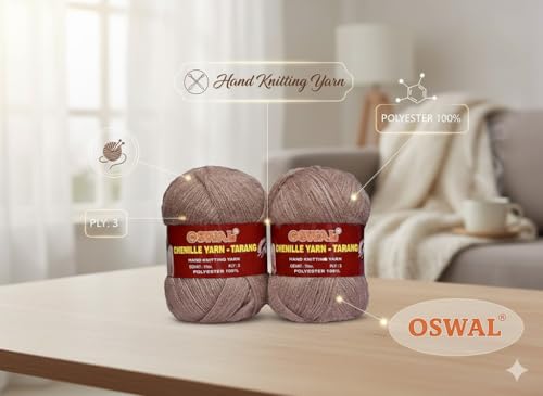 Image of M.G ENTERPRISE Os wal Tarang Knitting Wool Yarn, Soft Fancy Feather Wool Ball Chocolate 300 gm Best Used with Knitting Needles, Soft Fancy Wool Crochet NeedlesWool Yarn for Knitting. FC