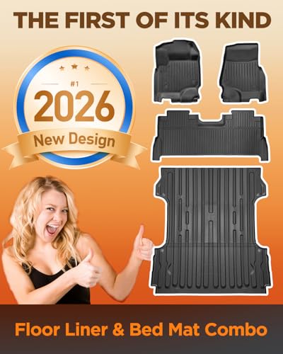 Image of Truck Floor Liner Bed Mat for Ford Super Duty F250 F350 2017-2026 6.75 FT