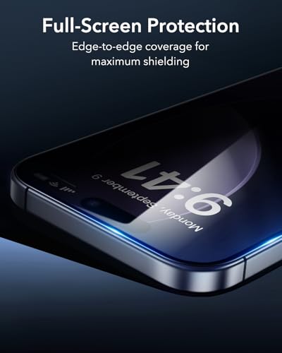 Image of ESR 3 Pack for iPhone 17 Pro Privacy Tempered Glass Screen Protectors, High Clarity, 9H Hardness Scratch Resistant, Military-Grade, Shatterproof, Screen Guard with Easy Installation Tool