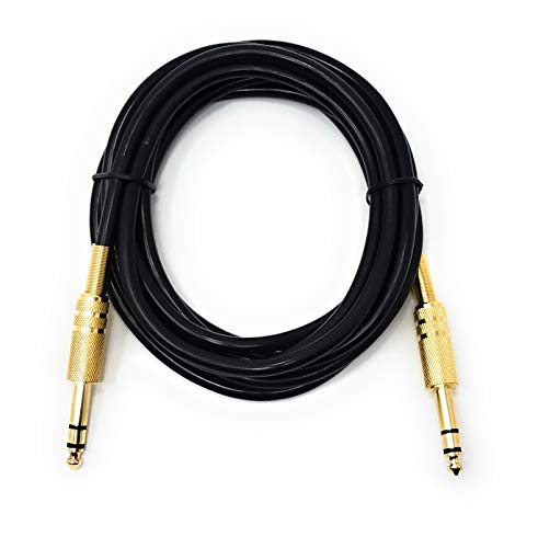 MainCore 2m Cable de audio estéreo TRS macho a macho de 6,35 mm a 6,35 mm, conector Big Jack 1/4 para DJ, auriculares, estudios de música, audio para el hogar, HIFI, AMP
