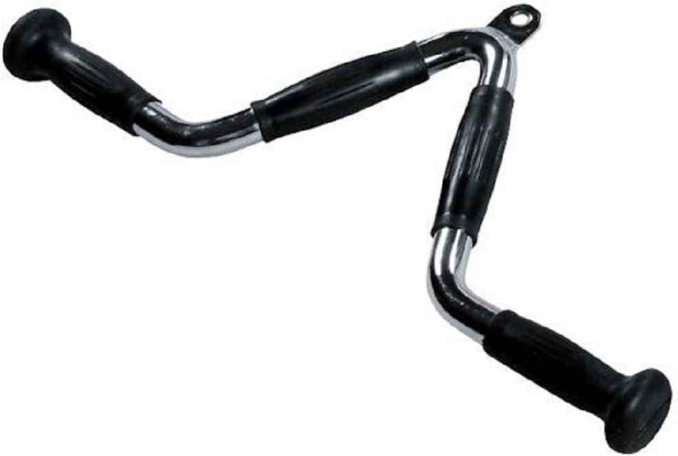 Hydra Fitness Exchange V Chrome Bar with Rubber Ergo Grips – Solid Steel Tricep Press Down Bar – Premium Cable Machine Attachment – Durable Multi Gym Accessory for Strength Training and Bodybuilding