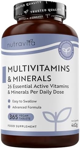 Nutravita Multivitamins & Minerals - 365 Vegan Tablets, 1 Year Su...