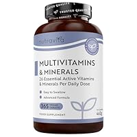 Nutravita Multivitamins & Minerals - 365 Vegan Tablets, 1 Year Supply - Immune System Support - Multivitamin Tablets for Women & Men - 26 Essential Active Vitamins & Minerals - Made in the UK