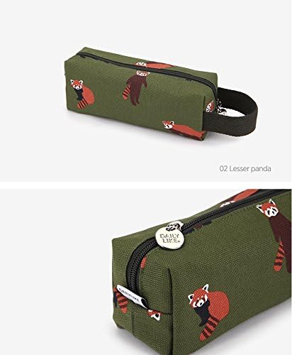 Amazon キャンバスストラップペンケース Canvas Strap Pen Case 携帯簡単ペンケース 化粧品ポーチ 多目的に活用可能 韓国ペンケースイラストデザイン かわいい カラフル レッサーパンダ Lesser Panda ペンケース 文房具 オフィス用品