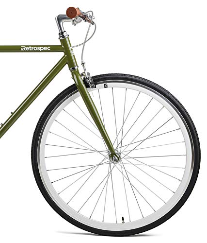 Retrospec Harper Single-Speed Fixed Gear Urban Commuter Bike, 60cm, xl, Retrospec Sage Green