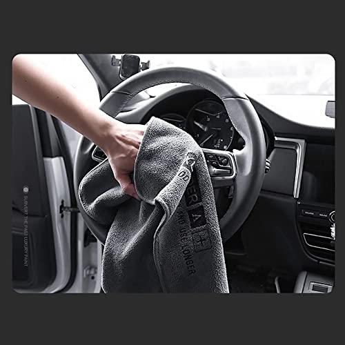 Image of Microfiber Cloth - 30x75 cms - 340 GSM Grey- Thick Lint & Streak-Free Multipurpose Cloths - Automotive Microfibre Towels for Car Bike Cleaning Polishing Washing & Detailing(30*75CM,Set of 2)