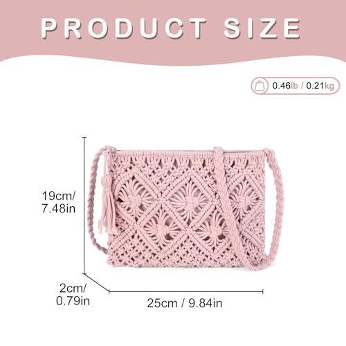 Image of Gladdon Bohemian Small Crossbody Bag for Women Stylish Woven Shoulder Purse | Hand Weaving,Small Boho Crossbody,Lightweight,with Tassel,Travel Vacation,Daily Use,Sturdy Straps,Showcasing Individuality